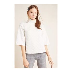 Anthropologie Sunday in Brooklyn Mollie Button-Shoulder Top in Snow